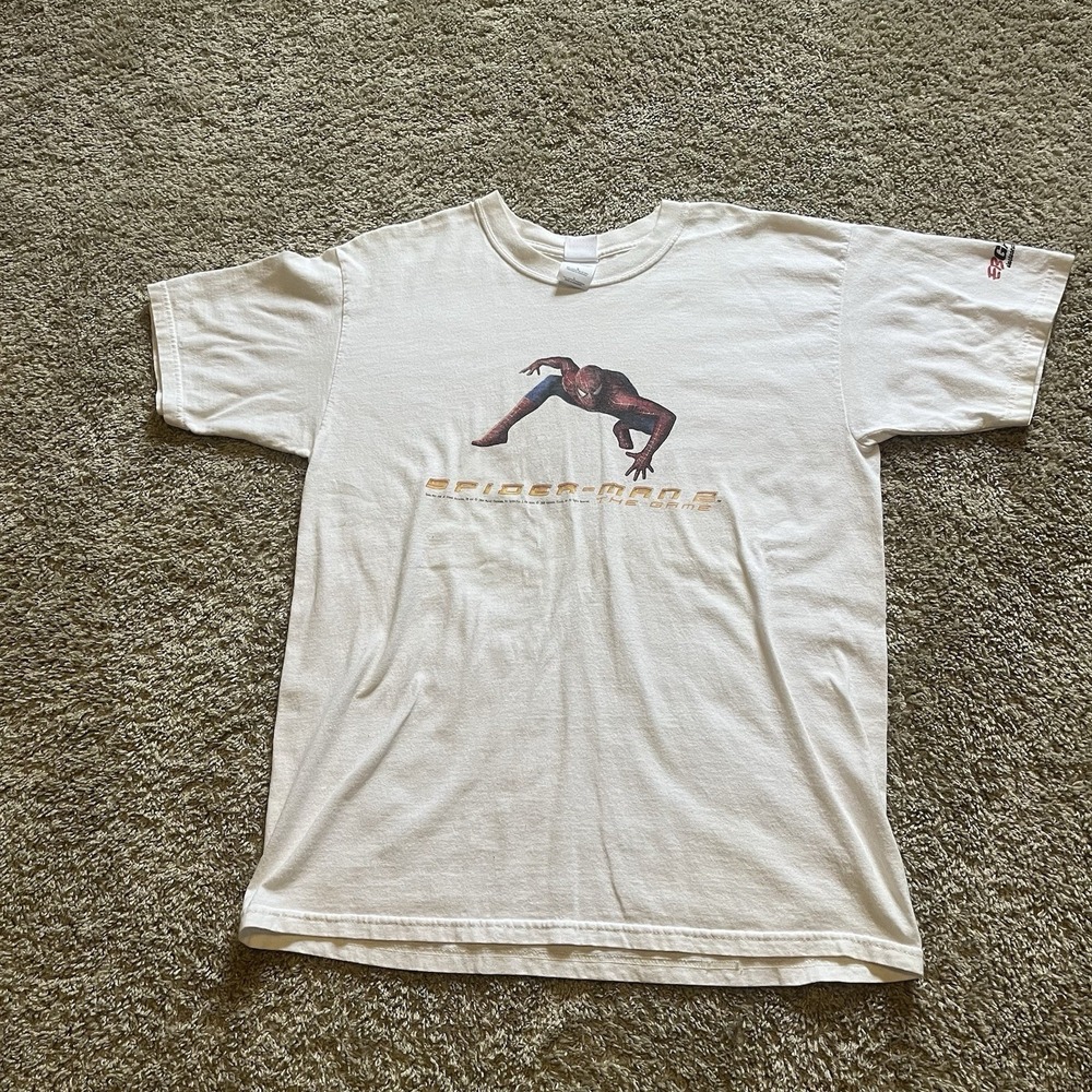 Vintage Spider-Man‎ 2 The Game Promo T Shirt EB Games Large White Gaming Tee